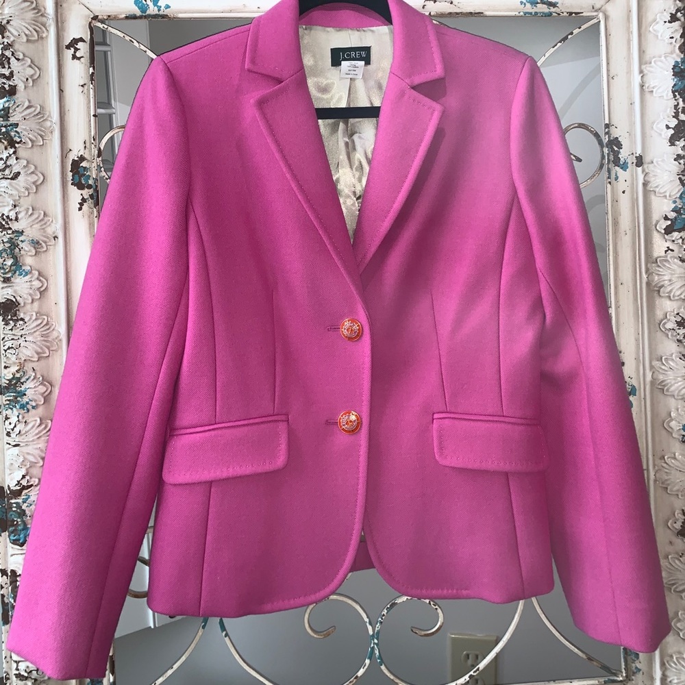 J. Crew • RARE Pink Lexington Wool Blazer